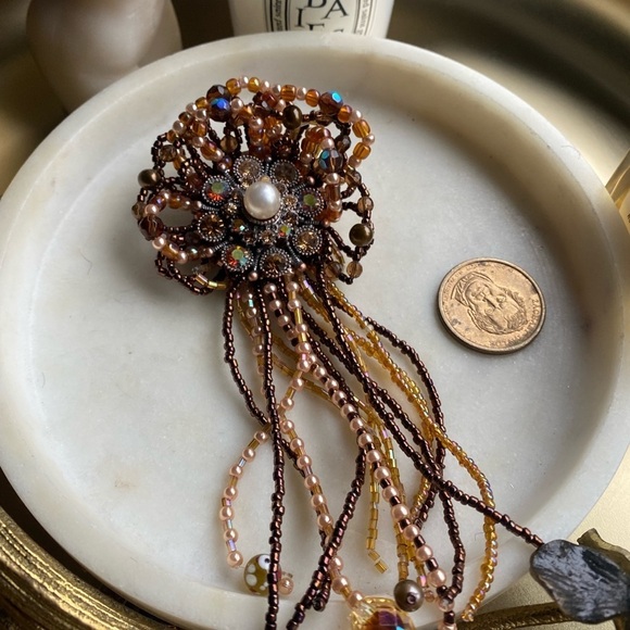 Beautiful Kirks Folly multicolor beaded broach pin - Picture 7 of 7